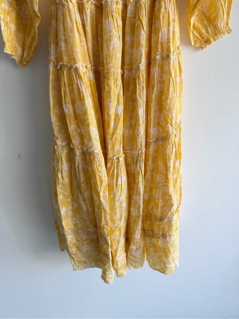 New! Free People Sunshine Yellow Pappiet Chintzy Floral Midi Dress 8434 - Picture 15 of 16